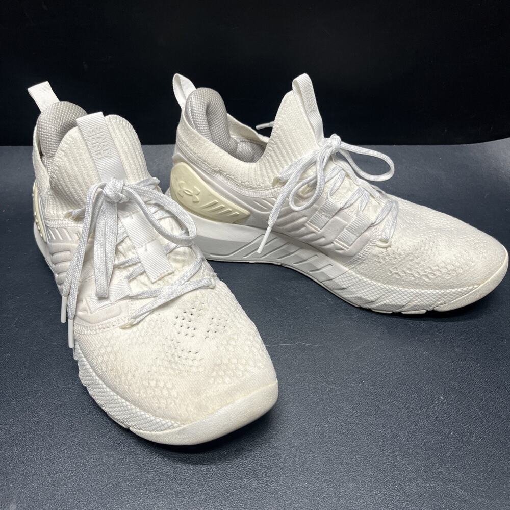 Under Armour Project Rock 3 White Halo 3023005-110 Mesh Low Top Women’s Size 9